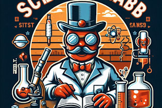 design high quality vintage science lab mascot logo  with t shirt design