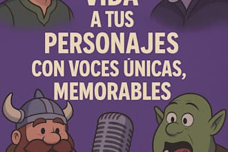 daré vida a tus personajes con voces únicas y memorables