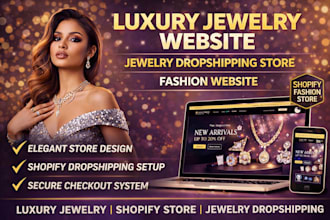 build luxury jewelry website jewelry dropshipping shopify store fashion website