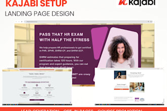 design kajabi landing pages and membership sites