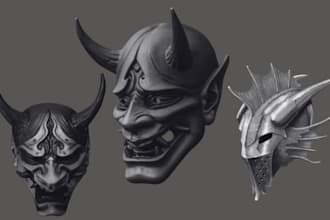 sculpt 3d mask 3d helmet cosplay mask model halloween mask for 3d printing