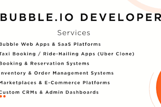 bubbleio developer, bubble web app, taxi booking app, flutter app, no code app
