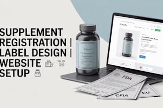 do supplement registration, product label design, and website creation