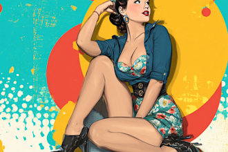 create a pin up girl and pin up girl illustration