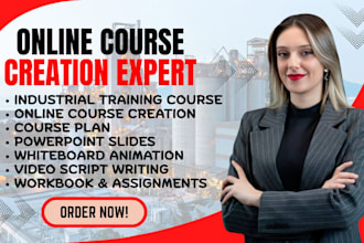 create online course content industrial training course, udemy video course, ppt