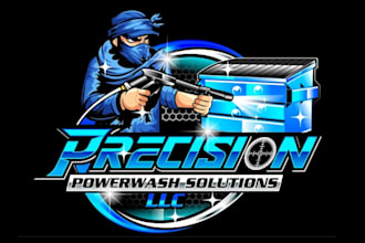 design luxury power washing logo with unlimited revisions