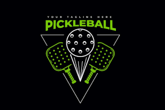 draw high quality pickleball paddle and  brand logo