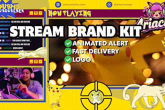 create a custom pokémon logo, stream overlay kit for twitch