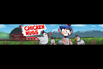 design a custom cartoon youtube banner and profile picture