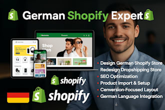 design german shopify store, redesign dropshipping store, seo optimization