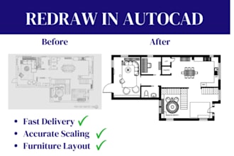 professionally redraw any floor plan in autocad