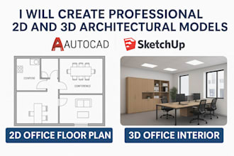 create professional 2d, 3d architectural models in autocad, sketchup