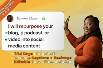 repurpose your blog, podcast, or video into social media content