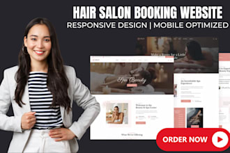 build hair salon booking website, spa website appointment booking barber website