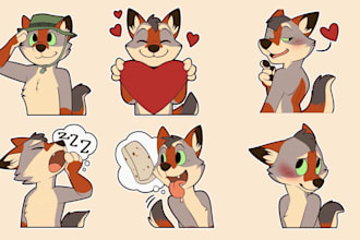 draw cute furry stickers for telegram