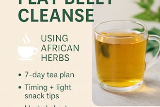create a belly fat detox tea plan using african herbs and deliver a PDF guide