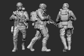 sculpt 3d print ready characters, toy, fantasy models, animal character model