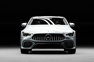 render 3d futuristic concept car,mercede benz,body panels,fairing,pbr texture