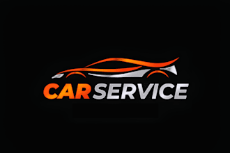 design rental car, car racing and auto car service logo