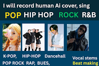 do cover, sing human ai vocal pop, hip hop music production