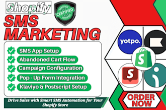 setup shopify SMS marketing postscript klaviyo yotpo aftership pushowl smsbump