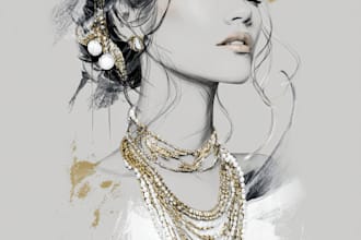create custom jewelry design hand sketches
