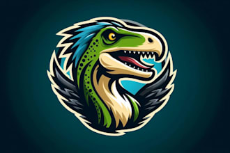 create unique dinosaur head t shirt logo with custom concept