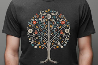 draw bulk t shirt designs for merch printful and shopify