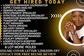 write ats resume for logistics, supply chain, warehouse and truck driver resume