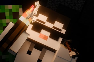 create a 3d minecraft thumbnail for youtube videos