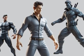 sculpt 3d model, character, figure, for 3d printing and rendering in blender