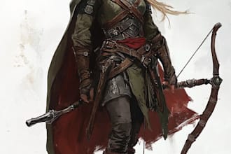 make a full color dnd character illustration