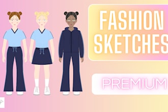 create kidswear fashion sketches for production