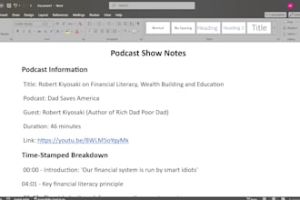 write clear podcast show notes with timestamps that hook listeners