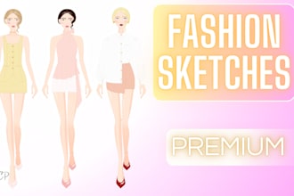 create professional women fashion sketches