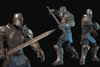 sculpt anime action figure and stl model for 3d printing
