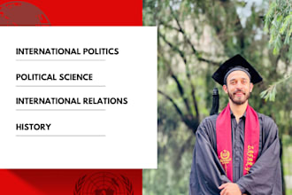 write research based articles on politics, history, and international relations