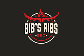 design bib ribs BBQ logo