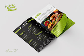 design custom food menu for restaurant, bar, or coffee shop