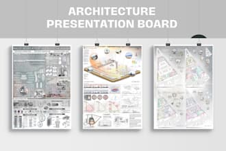 do architecture poster, presentation, board and portfolio
