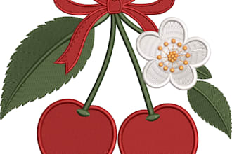 digitize logo for embroidery in dst pes jef exp files