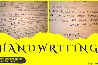 handwrite notes, letters, and assignments