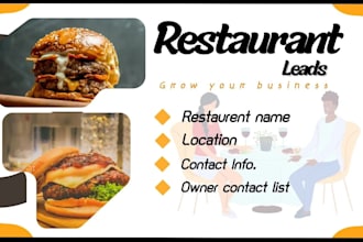 provide hotels and restaurants lead generation service with owners contact list