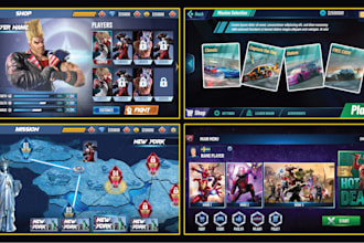 design a professional 2d game UI UX mobile and PC