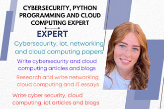 write cybersecurity and cloud computing articles and blogs