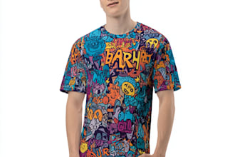 make party t shirt oversized text, blended graphics