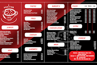 professionally design restaurant menu ready to print