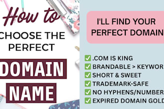 find the perfect brandable domain name for your business, startup, or niche