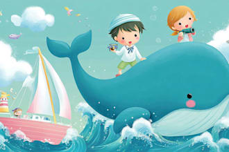 draw children book illustrations and book cover