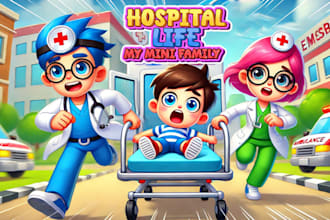 design cute and colorful 2d game assets for kids games